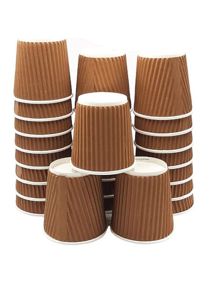 SNH Packing - SNH Packing Disposable Ripple Kraft Paper Cups 4 oz Brown – Pack of 25 Hot Drink Cups for Coffee, Tea, Kahwa – Without Lid - Image 1