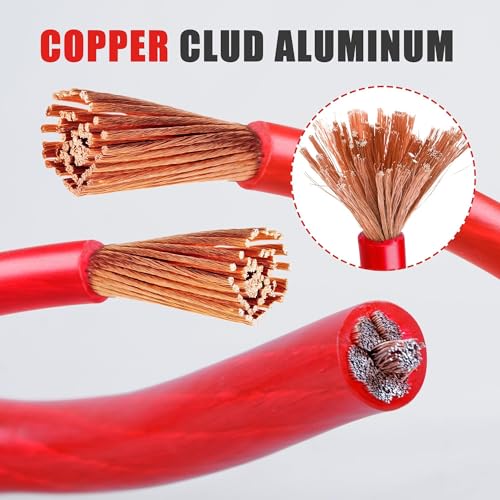 AWELTEC 10 Gauge Wire 25 Feet Red Power Ground Cable Primary Automotive Wires Copper Clad Aluminum for Battery Cable Car Audio Amp Wiring Generator Automotive RV - Image 3