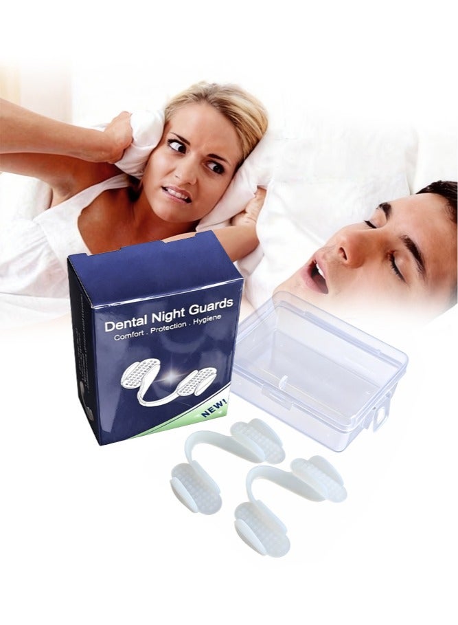 JUE FISH Dental Night Guards-2Pcs Dental Mouth Guard Soft Teeth Splint Protector Universal Anti-wear Silicone Tooth Pad for Grinding Clenching Teeth at Night - Image 1