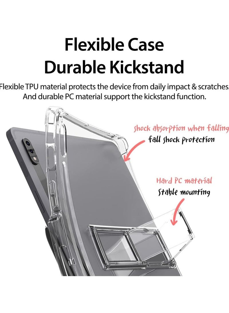 araree - FLEXIELD SP Galaxy Tab S8 Series, Smart Multiple Angle Kickstand Sturdy Cover with Convenient S Pen Holder Compatible with Galaxy Tab S8 Plus - Clear - Image 1