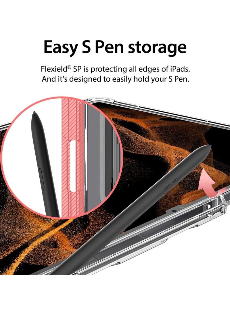 araree - FLEXIELD SP Galaxy Tab S8 Series, Smart Multiple Angle Kickstand Sturdy Cover with Convenient S Pen Holder Compatible with Galaxy Tab S8 Plus - Clear - Image 1