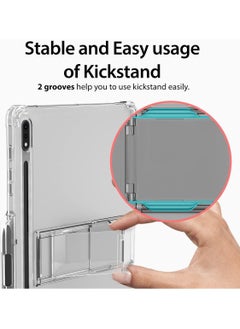 araree FLEXIELD SP Galaxy Tab S8 Series, Smart Multiple Angle Kickstand Sturdy Cover with Convenient S Pen Holder Compatible with Galaxy Tab S8 Plus - Clear  - Image 2