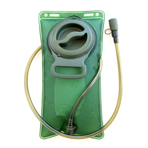 RENEWPOK Hydration Bladder, 2L Water Bladder for Hiking Backpack Leak Proof Water Reservoir Storage Bag, BPA-Free Water Pouch Hydration Pack for Camping Cycling Running, Military Green 2 Liter - Image 1