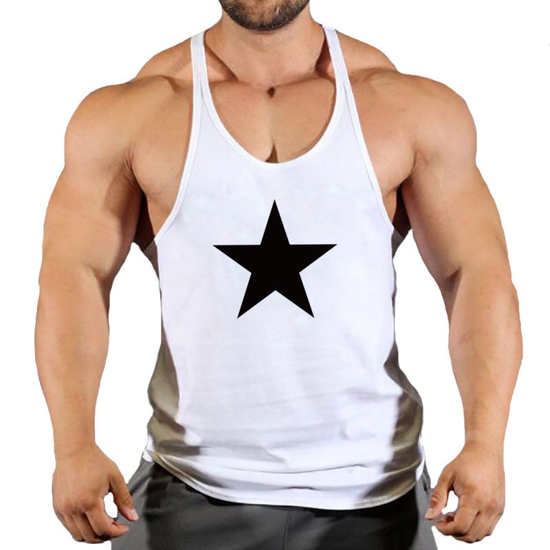 Fashion Fitness Simple Sports Sleeveless Vest T-Shirt Plus Size Plus Size Printing Vest T-Shirt - Image 1