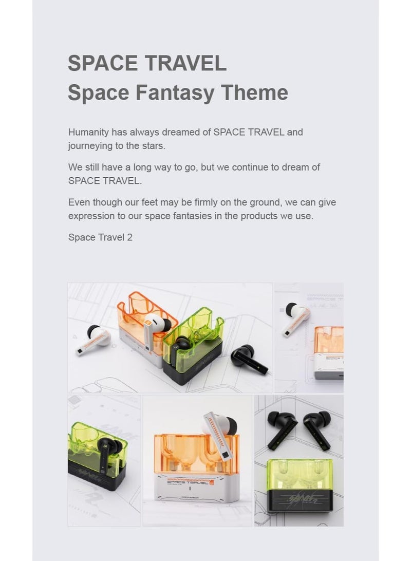 Moondrop Space Travel 2 HiFi Noise-Canceling TWS Wireless Earphone Bluetooth 6.0 ANC Low-Latency Game Mode SBC/AAC (Black) - Image 5