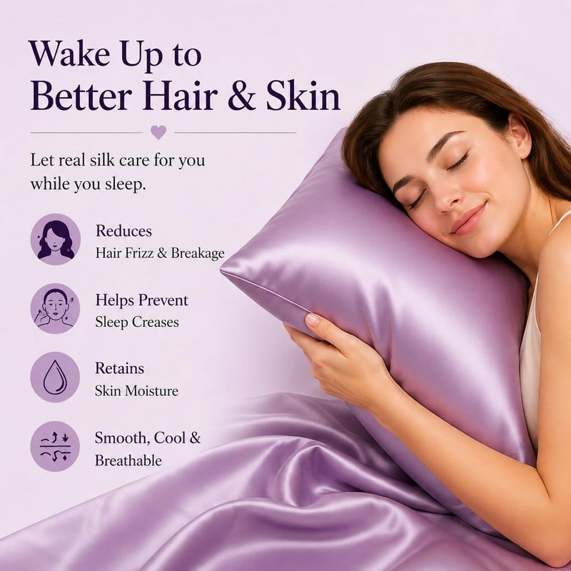 ROSEWARD Mulberry Silk Pillowcase King Size Lavender Luxury, Premium Silk Pillow Cases Purple for Hair and Face, Real 22 Momme, Anti Aging, 1 Pc 20"x36" (King, Purple) - Image 3