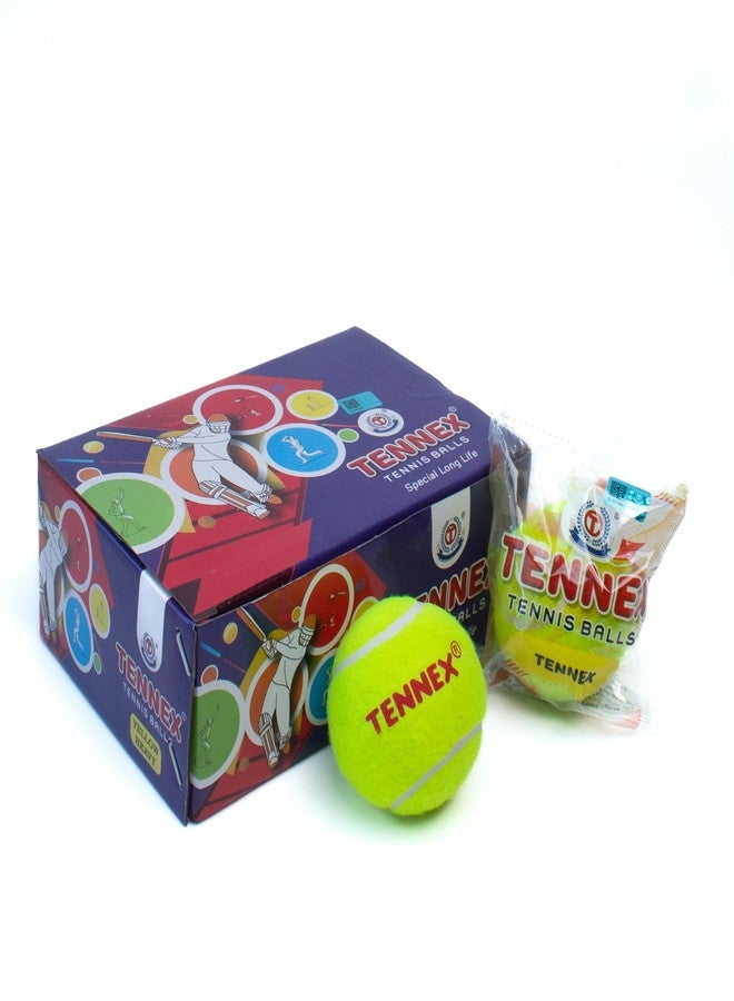 TENNEX Cricket Tennis Ball Yellow Heavy for Over Arm Cricket | Standard Size Ball for Cricket Tournament and Practice (6 Pcs, Yellow Colour) - Image 2