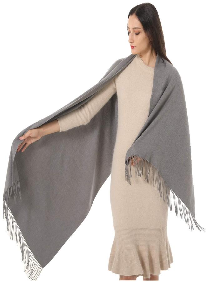 TwoYek Womens Gifts Pashmina Shawl Wrap Scarf Soft Large Stole Birthday Christmas Elegant Gift Ideas for Women Ladies Gray Grey - Image 1