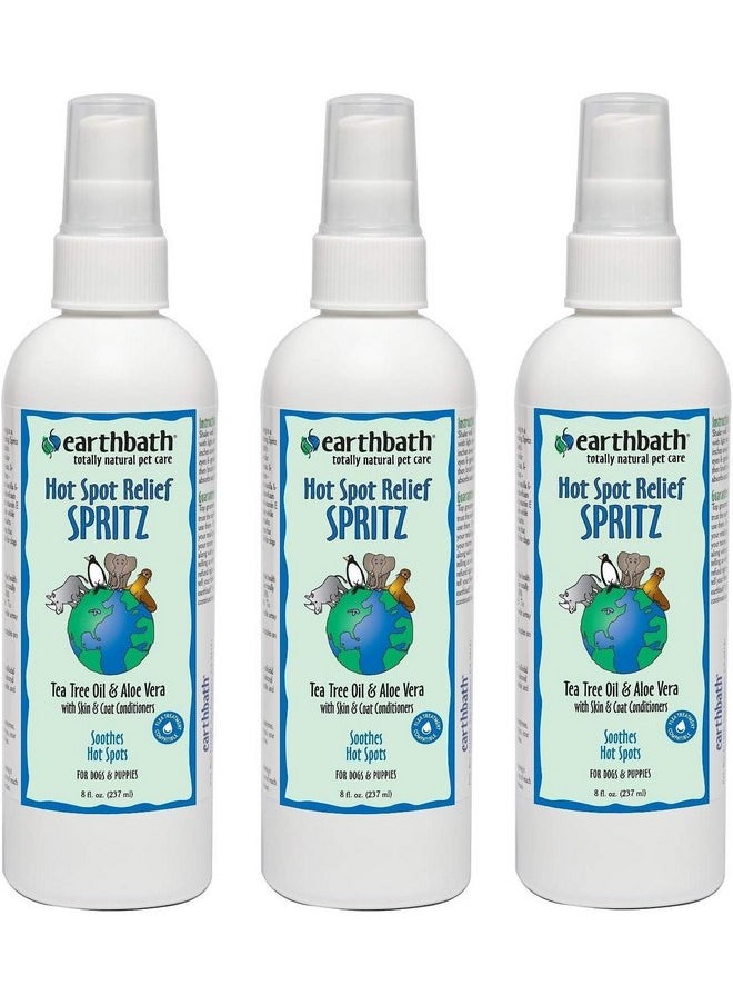 earthbath - earthbath, Hot Spot Relief Spray - Tea Tree Oil Hot Spot Treatment for Dogs, Best Dog Shampoo for Itching & Skin Conditions, Made in USA, Cruelty Free Itch Relief for Dogs - 8 Oz (3 Pack) - Image 1