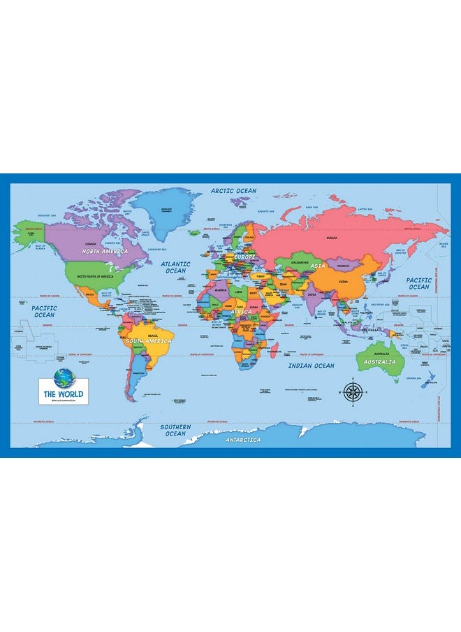 2 Pack World Map For Kids + Blue Ocean Usa Map (Laminated, 18" X 29") - pzsku/Z1E727BBC1B162E818058Z/45/_/1721572919/17701357-1b32-49dd-9476-f692b7f2962b