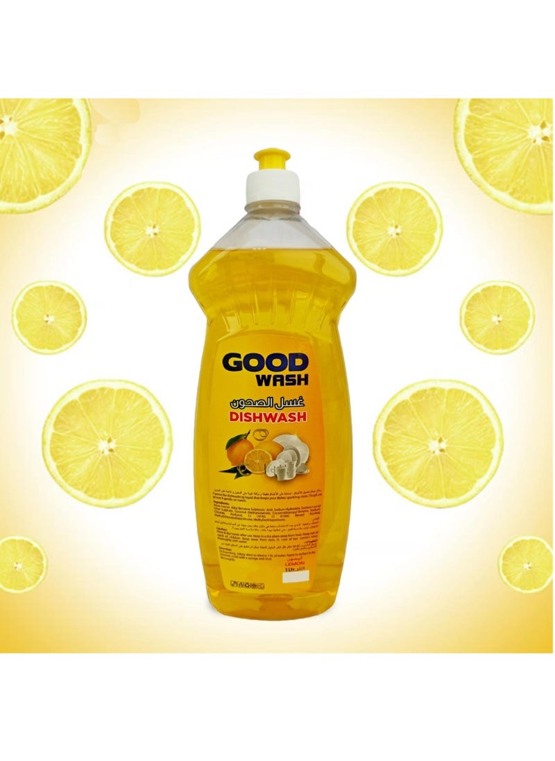 GOOD WASH Dish Washing Liquid Lemon 1 Liter Pack Of 3  - Image 2