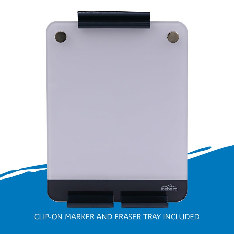 Iceberg Clarity Glass Personal Dry Erase Board, Office Supplies, with Ultra-White Back and Aluminum Frame, 9" x 12" - Image 3
