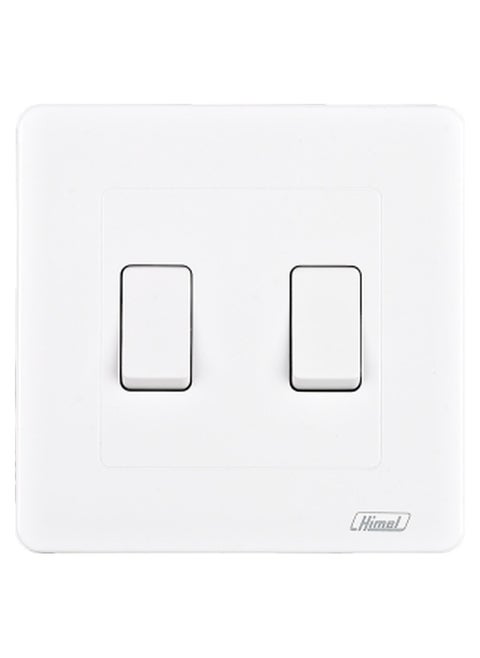 Prime V2 16A 2 Gang 1 Way Switch - HWDPS2G1W