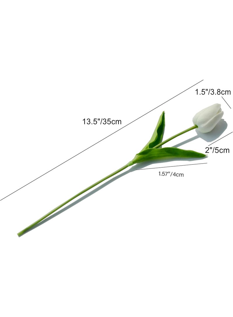 Soofam 20pcs Artificial Flower Latex Luxury Tulip Bouquet Real Touch Artificial Flowers, Suitable for Wedding, Home Room, Hotel, Event, Valentine's Day, Party, Home Decoration, New Year Gift. (36cm, Vase Not Include) - Image 2