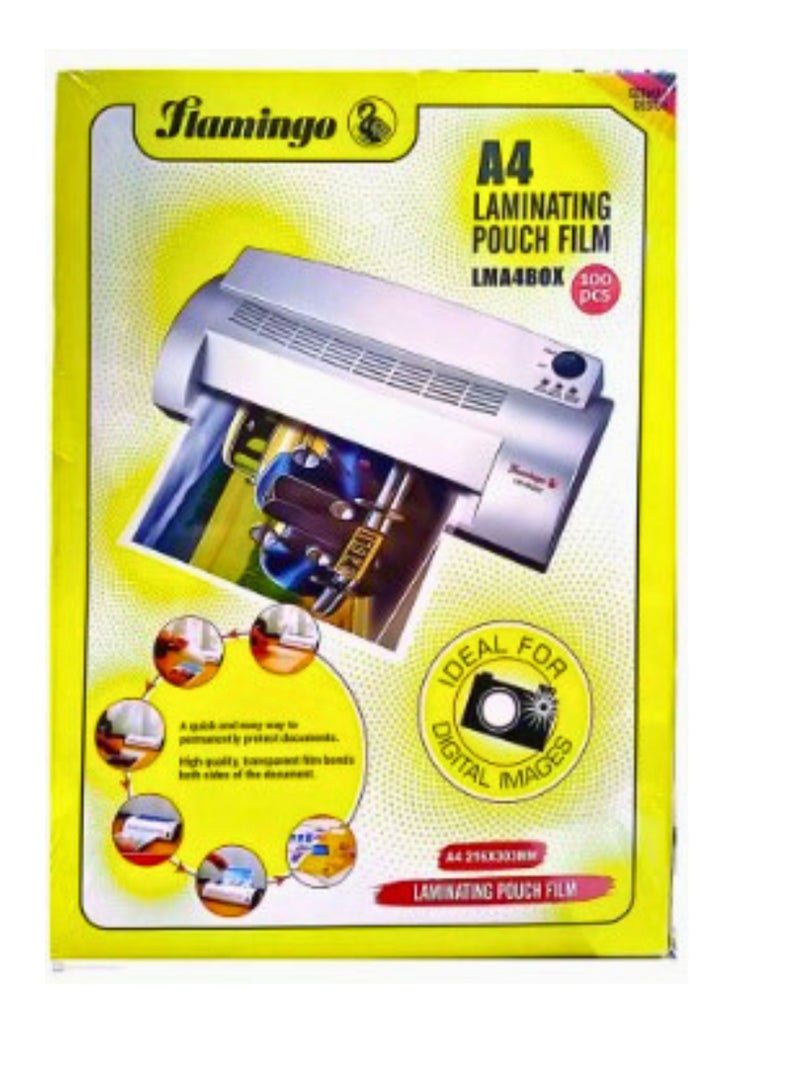 Flamingo 100-Piece A4 Laminating Pouch Film Set Clear - Image 1