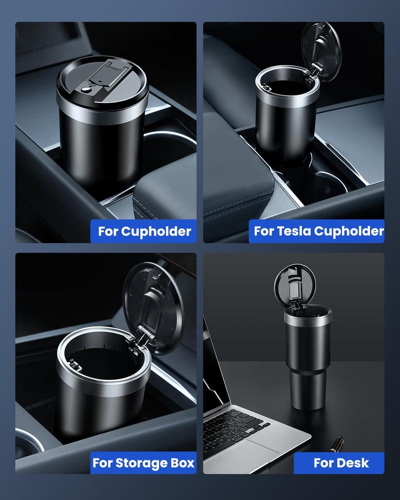 xuenair Cup Holder Trash Can for Car, 960ML Large Capacity Small Car Trash Can with Lid Sturdy, Portable Car Cup Holder Mini Trash Can for Car Home Office - Image 5