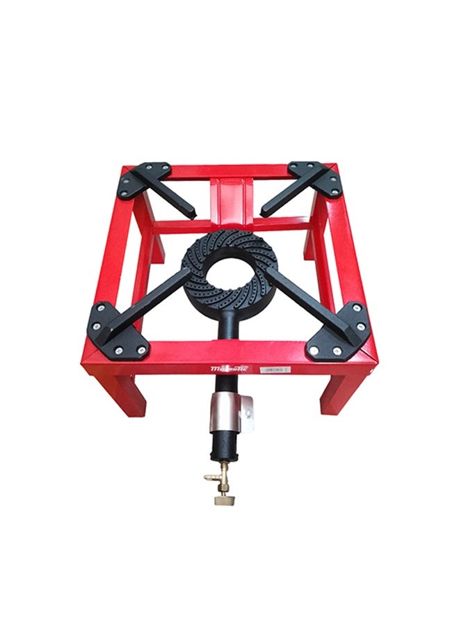 Majestic Heavy-Duty Cast Iron Single Burner Stove 38.5X38.5X23 Cm, Red, Durable And Portable For Powerful Home Or Outdoor Cooking  - Image 2