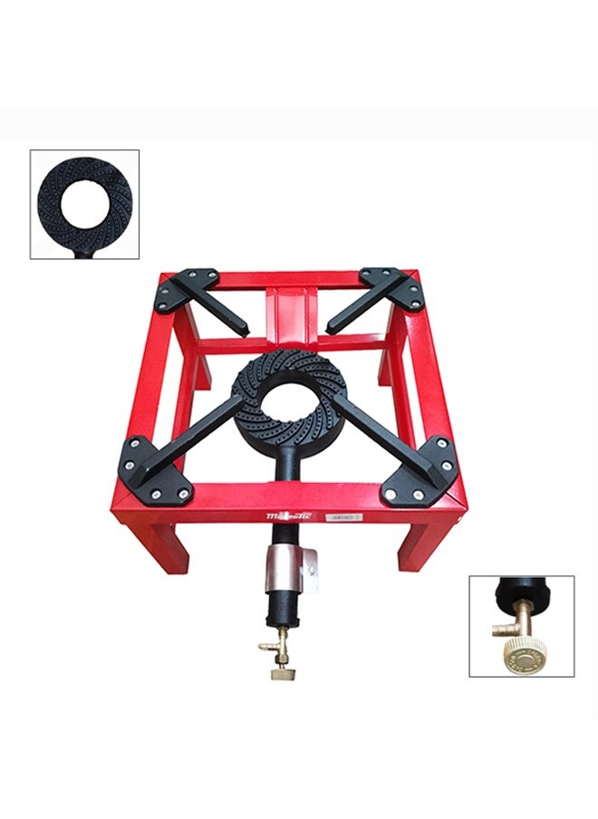 Majestic Heavy-Duty Cast Iron Single Burner Stove 38.5X38.5X23 Cm, Red, Durable And Portable For Powerful Home Or Outdoor Cooking  - Image 3