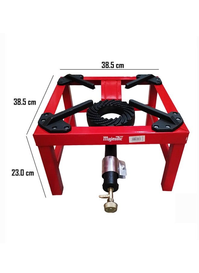 Majestic Heavy-Duty Cast Iron Single Burner Stove 38.5X38.5X23 Cm, Red, Durable And Portable For Powerful Home Or Outdoor Cooking  - Image 4
