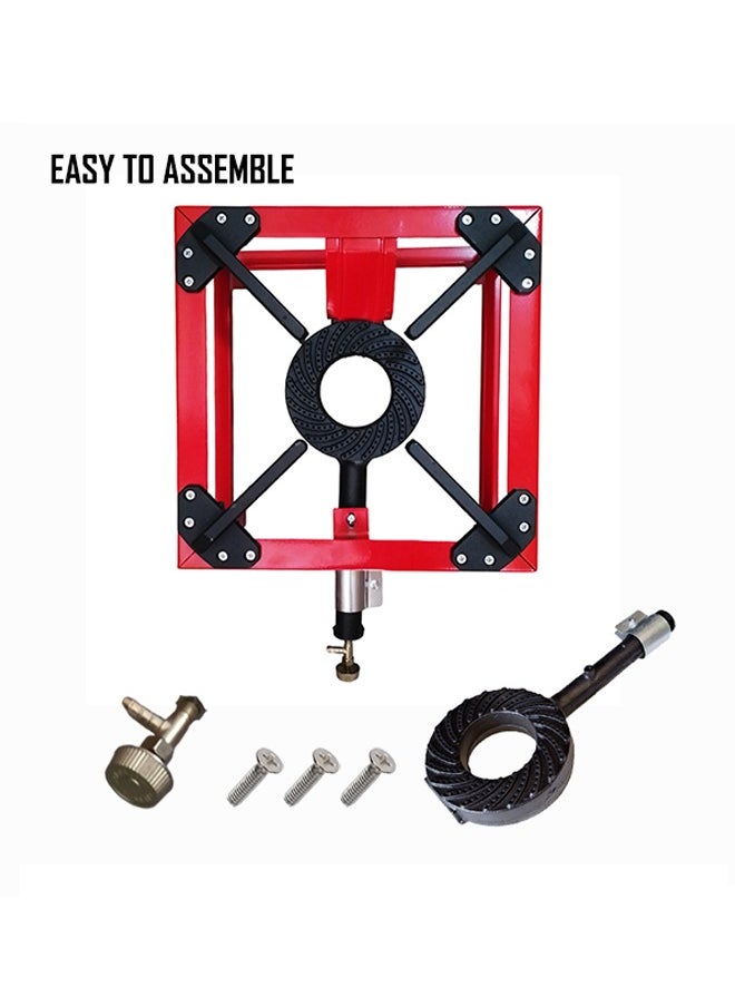 Majestic Heavy-Duty Cast Iron Single Burner Stove 38.5X38.5X23 Cm, Red, Durable And Portable For Powerful Home Or Outdoor Cooking  - Image 5