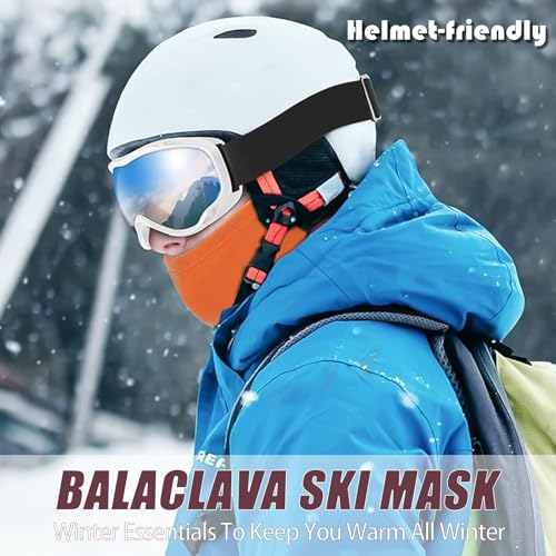 Oliumt Balaclava Ski Mask Winter Waterproof Face Mask for Men Women Cold Weather Gear Skiing Snowboarding Neck Gaiter (US, Alpha, One Size, red) - Image 4