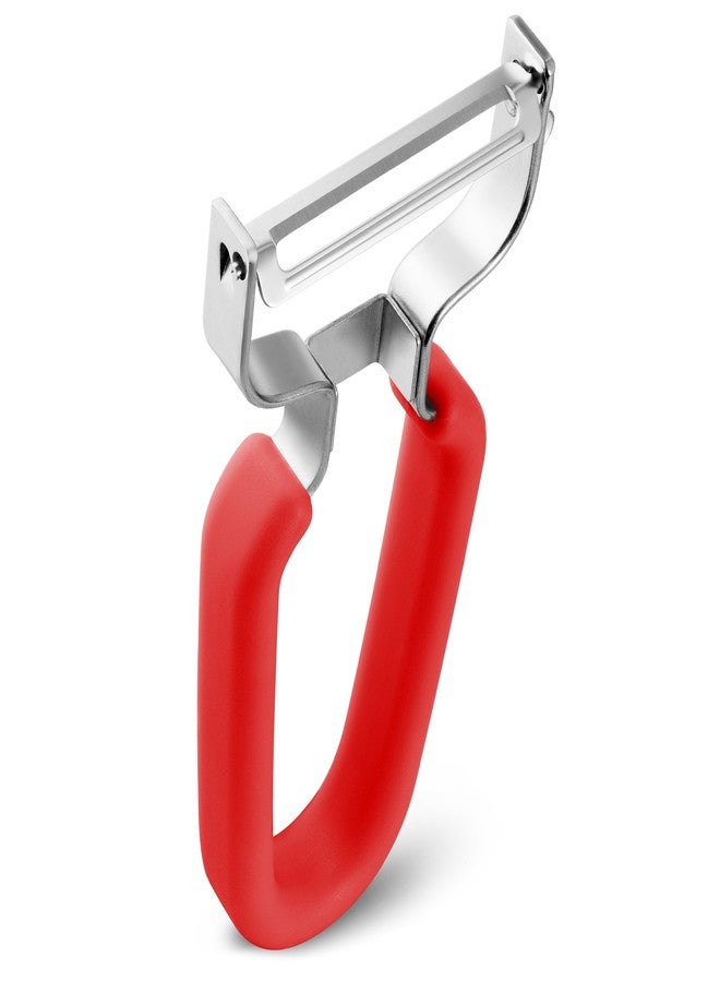 Magic Mill Swissler Silicone Non Slip Grip Ultra Sharp Stainless Steel Swiss Y Peeler For Fruits And Vegtables (RED) - Image 1