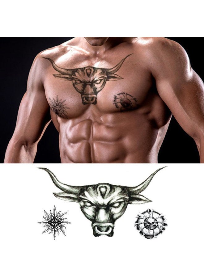 VIWIEU Large Tattoos Fake Temporary Body Art Stickers for Men Women Teens, 3D Realistic Girls Chest Temporary Tattoos, 5 Sheets, Water Transfer Body Tattoos - Image 3