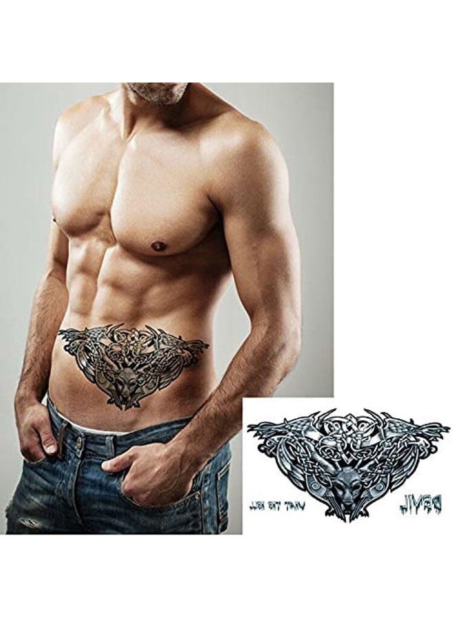 VIWIEU Large Tattoos Fake Temporary Body Art Stickers for Men Women Teens, 3D Realistic Girls Chest Temporary Tattoos, 5 Sheets, Water Transfer Body Tattoos - Image 5