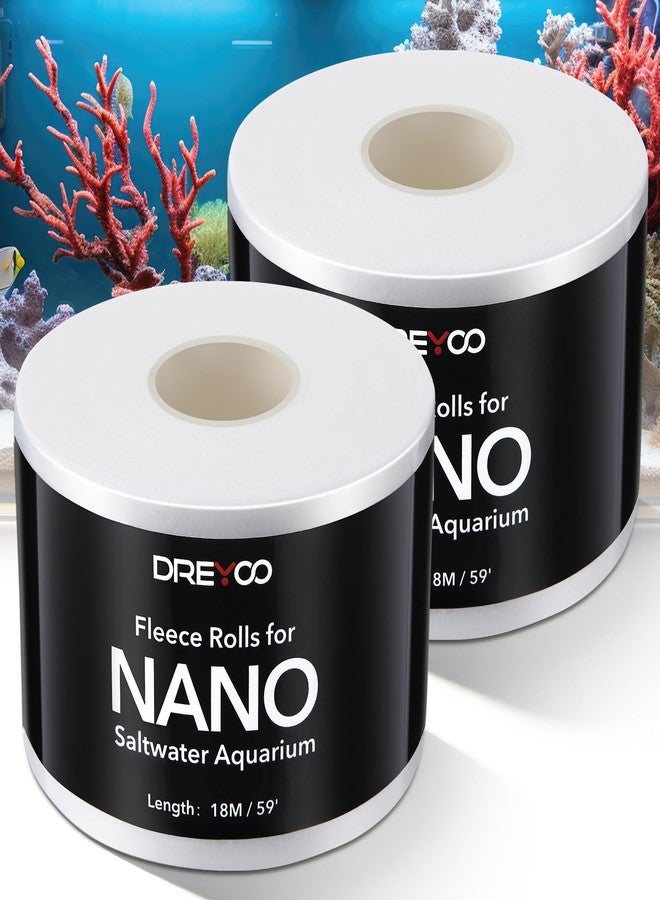 Dreyoo 2 Pack Replacement Fleece Roll Compatible with Red Reef NanoMat Roller Filters, 59' Length x 2.2" Width, Superior Filtration for Clean Clear Reef Tanks, Easy to Install - Image 1