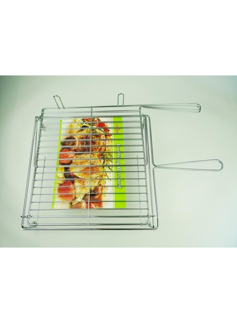 Joyous High Quality Reversible Grilling Basket Silver 69cm 36062 - Image 2