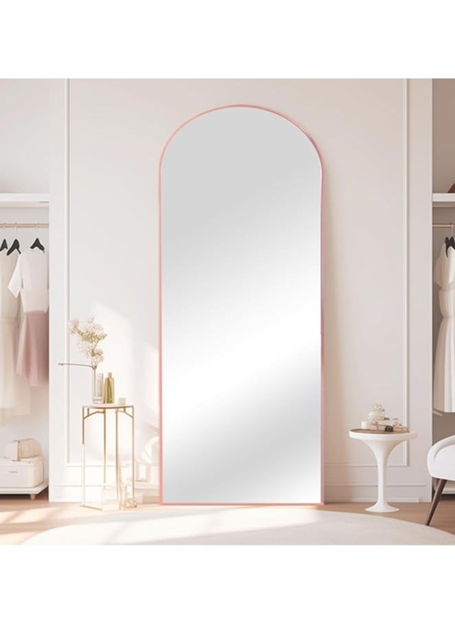 Decorhills - Full Length Mirror With ArcH Frame – Gold Wrought Iron Floor Stand Mirror, 65 X 180 Cm Large Size, Copper-Free Silver Glass, Explosion-Proof Design For Wall Hanging, Bedroom & Living Room - Image 1