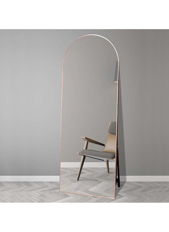 Decorhills - Full Length Mirror With ArcH Frame – Gold Wrought Iron Floor Stand Mirror, 65 X 180 Cm Large Size, Copper-Free Silver Glass, Explosion-Proof Design For Wall Hanging, Bedroom & Living Room - Image 1