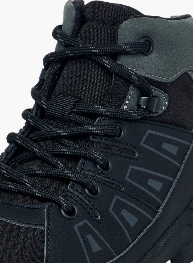 لي كوبر أحذية بوت للأولاد بنعل خارجي مزين برباط - Image 4