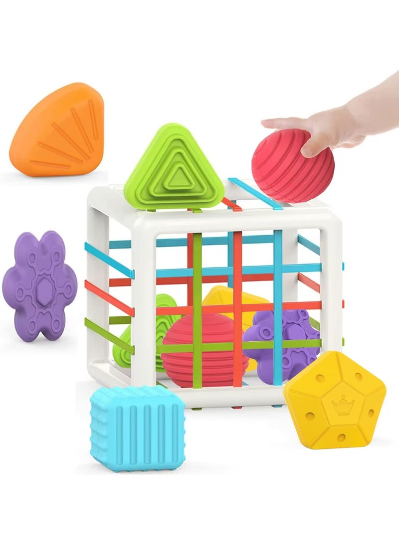 general Montessori Toys for 1 Year Old,Baby Sorter Toy Colorful Cube and 6 Pcs Multi Sensory Shape, Toddler Developmental Learning Toys Birthday Gifts,Baby Toys 6-12-18 Months - Image 1