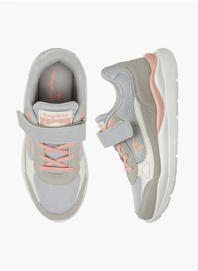 كانغاروس Girls' Logo Detail Sports Shoes with Hook and Loop Closure