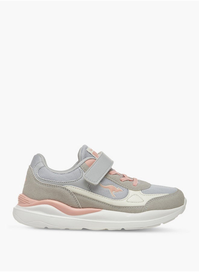 kangaROOS Girls' Logo Detail Sports Shoes with Hook and Loop Closure  - Image 3