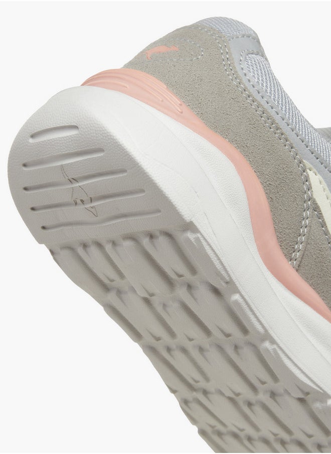 kangaROOS Girls' Logo Detail Sports Shoes with Hook and Loop Closure  - Image 5