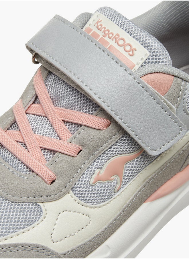kangaROOS Girls' Logo Detail Sports Shoes with Hook and Loop Closure  - Image 4