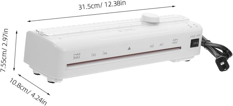 Tehaux White Compact Laminator Machine 20 Sheets Dual Hot Cold Temperature For Home Office - Image 3