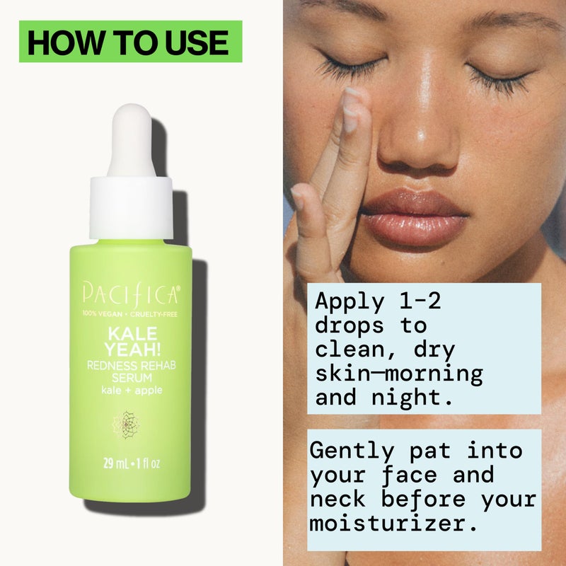 Pacifica Kale Yeah! Redness Rehab Serum â€“ Niacinamide & Super Greens Face Serum to Calm Redness, Minimize Pores & Oil, Soothing Anti-Redness for Oily/Combination Skin Vegan Dermatologist Tested - Image 5