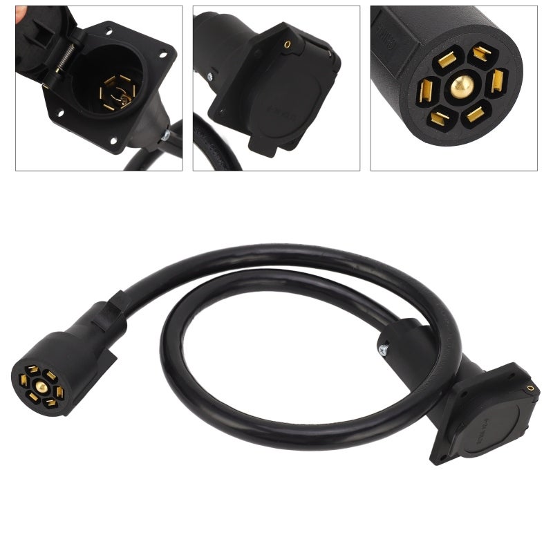 7 Way Connector 7 Way Trailer Extension Cord - Waterproof Weatherproof PVC Jacket Copper Wire Trailer Extension Cord for RVs Trailers Campers Caravans Food Trucks - Image 4