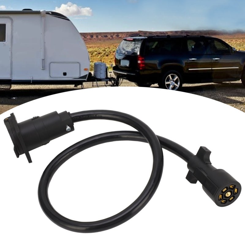 7 Way Connector 7 Way Trailer Extension Cord - Waterproof Weatherproof PVC Jacket Copper Wire Trailer Extension Cord for RVs Trailers Campers Caravans Food Trucks - Image 5