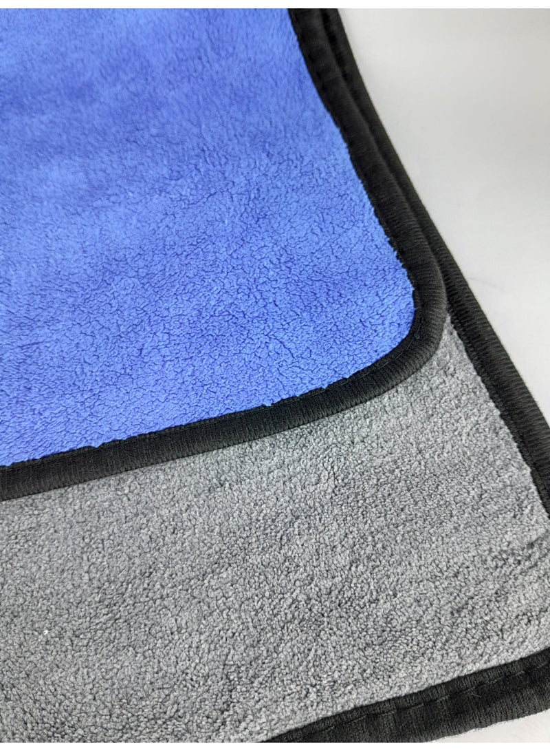 Large high-quality microfiber towel - size 70cm * 40cm - super soft - high water absorption and surface cleaning capacity - blue - Image 2