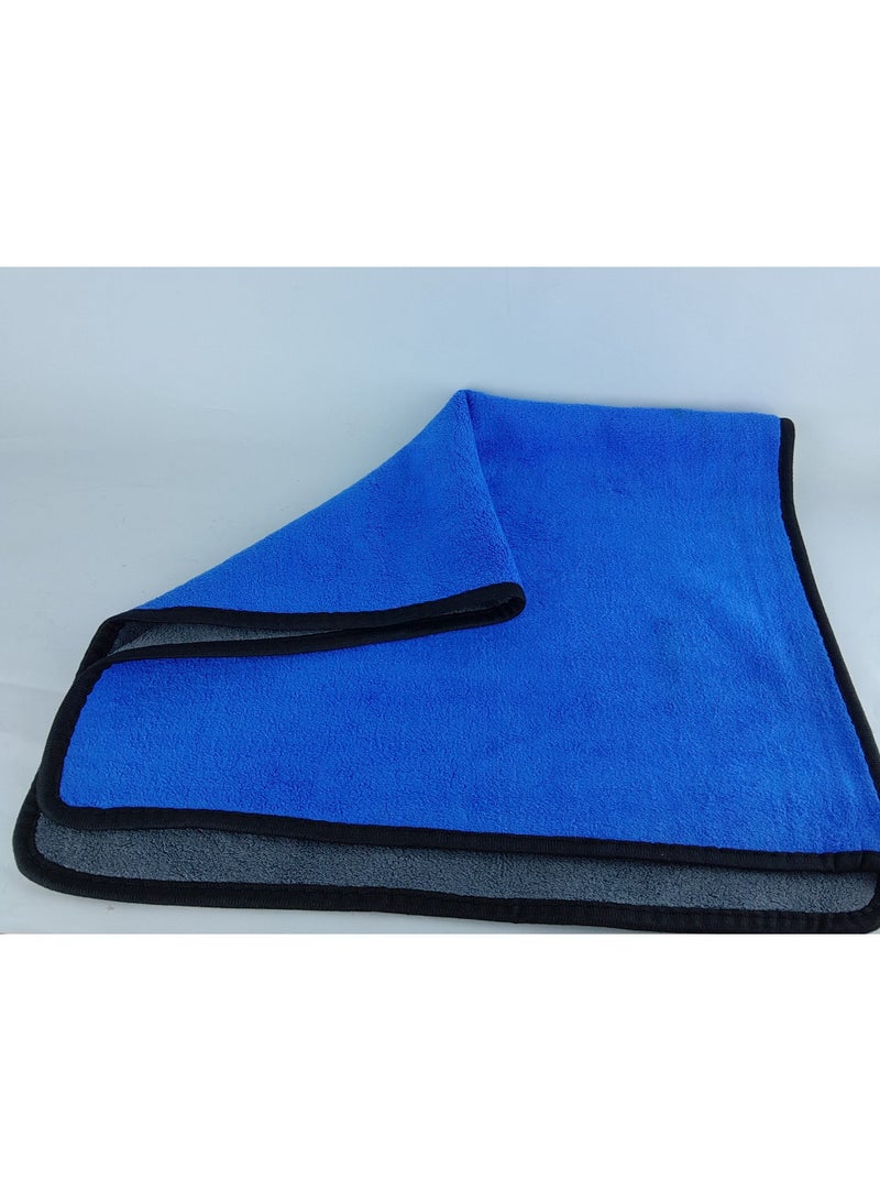 Large high-quality microfiber towel - size 70cm * 40cm - super soft - high water absorption and surface cleaning capacity - blue - Image 1