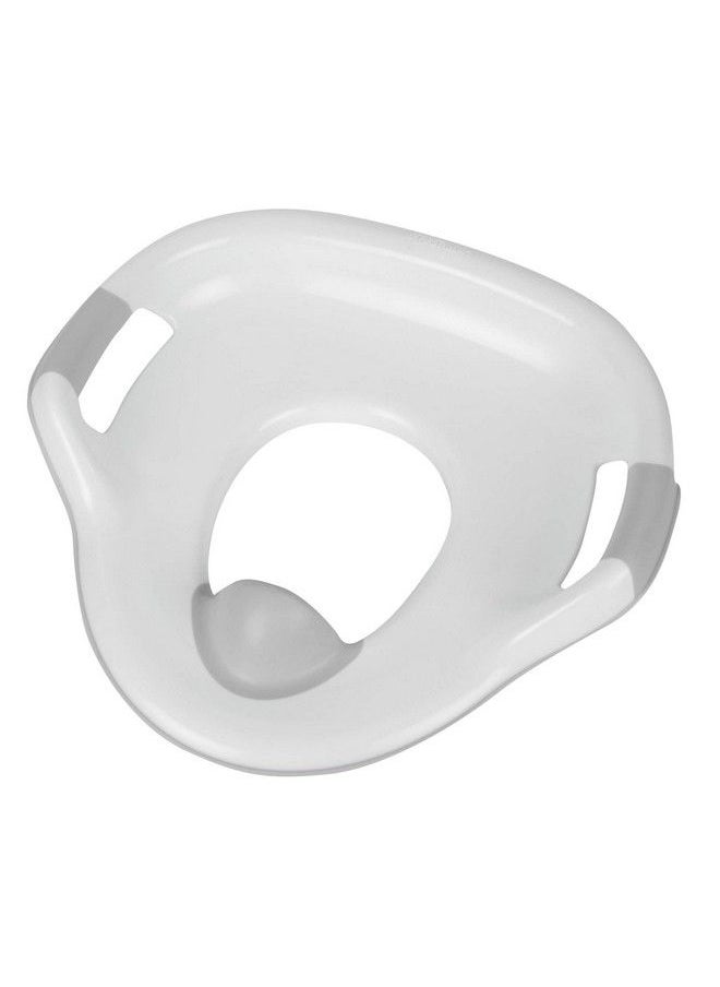 the FIRST years Soft Grip Potty Training Toilet Seat Attachable Toddler Potty Training Seat For Adult Size Toilet Gray  - Image 1