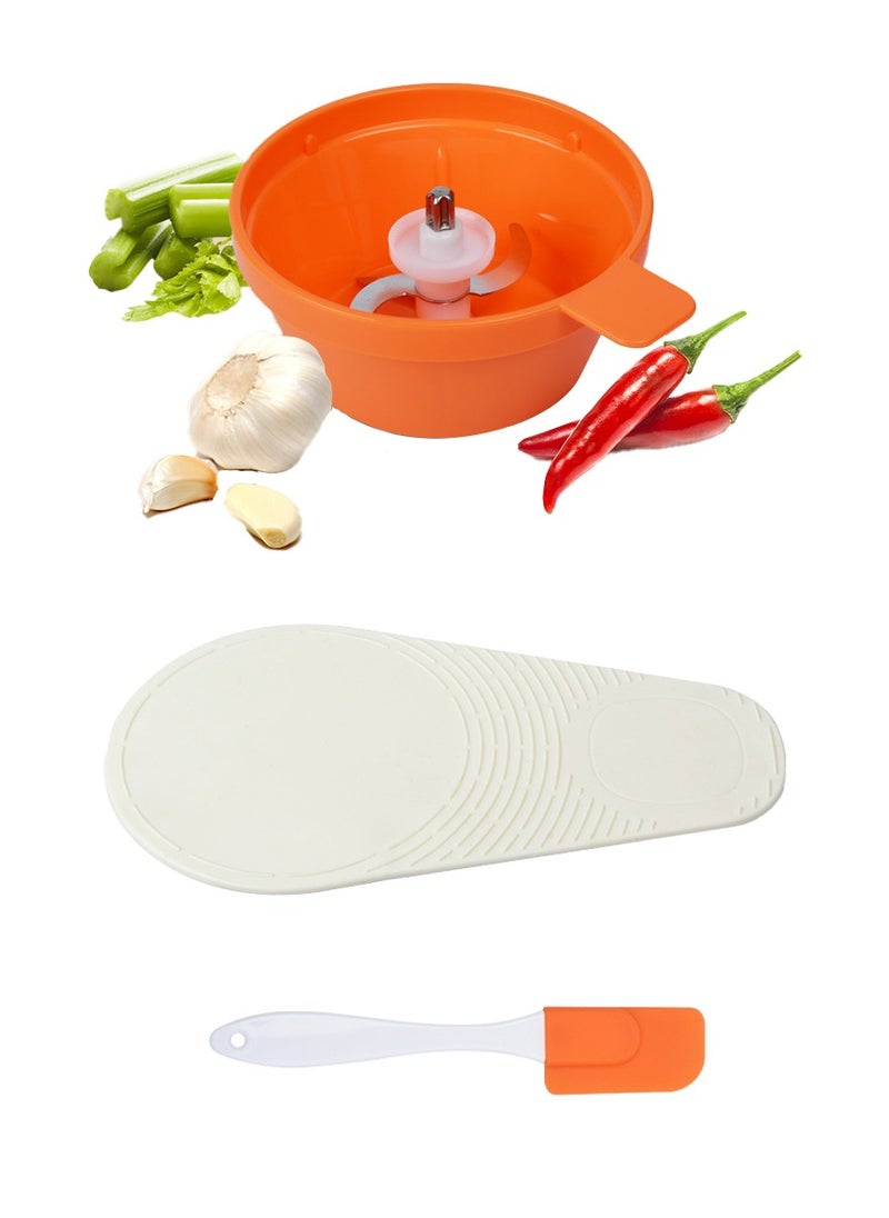 DPTER - Electric Multipurpose Chopper For Perfect And Quick Chopping, 0.6L, Mini Food Processor with 3 Extra Bowls and Silicone Scraper - Image 1