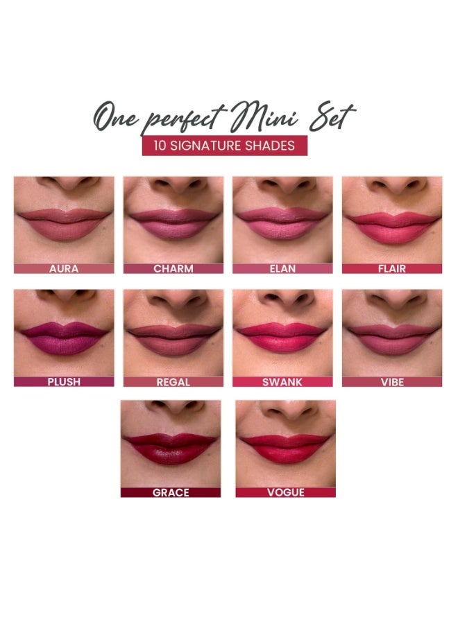 Parul Garg Beauty Ultimate 10-in-1 Mini Silk Matte Liquid Lipstick Set | Long-Lasting, Transfer-Proof | Perfect for Gifting & Special Occasions | Pack of 10, Multicolor - Image 3