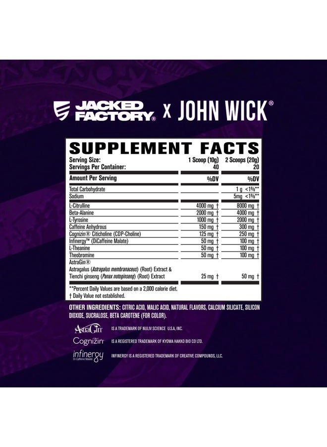 Jacked Factory X John Wick - Wick Mode Pre Workout Powder - Intense Energy, Battle-Ready Focus, Unstoppable Commitment, and Sheer Will - 40 Servings, Last Tropical Sunrise  - Image 5