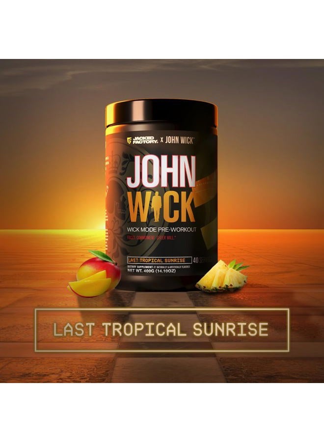 Jacked Factory X John Wick - Wick Mode Pre Workout Powder - Intense Energy, Battle-Ready Focus, Unstoppable Commitment, and Sheer Will - 40 Servings, Last Tropical Sunrise  - Image 2