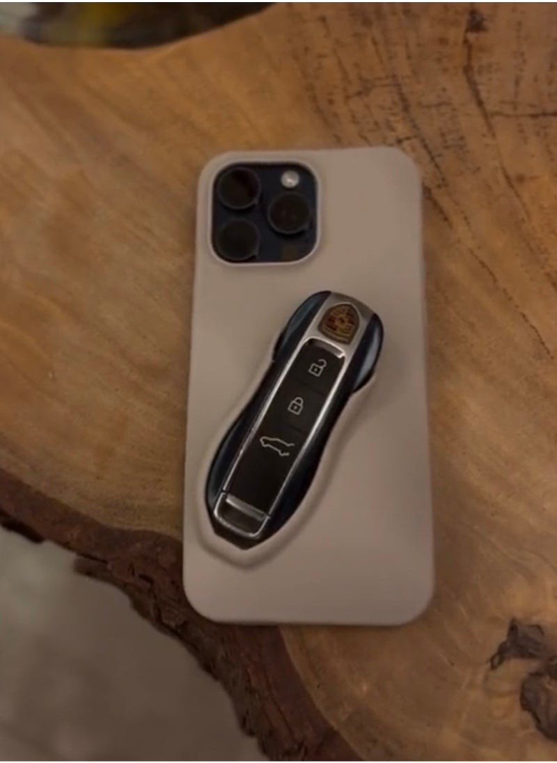 Beauenty Grey Iphone 15 pro max Porsche Key Case 